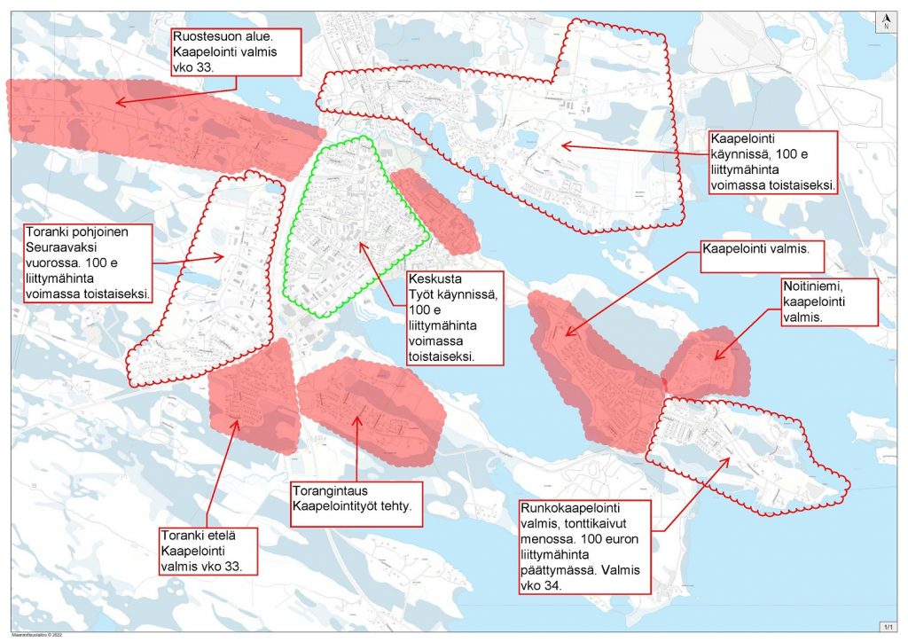 Valokuituverkon rakentaminen Kusamossa